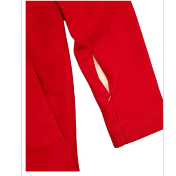 Pendleton Preppy Holiday Red Chore Barn Academia Wool Minimalist Pea Coat Medium - Picture 9 of 12